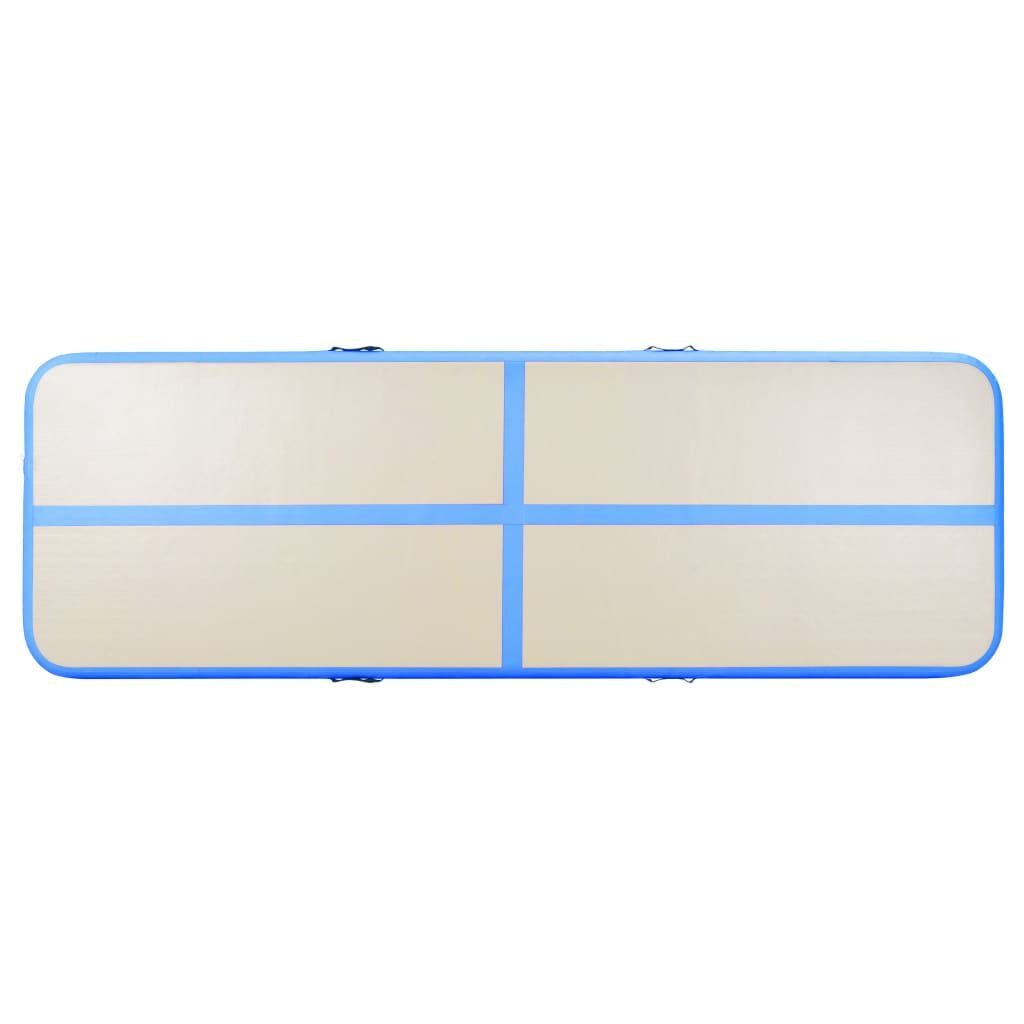 Inflatable Gymnastics Mat with Pump 196.8"x39.3"x3.9" PVC Blue