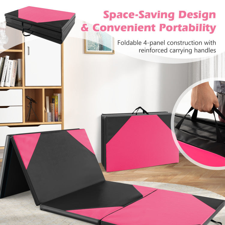 10' x 4' x 2" Folding Exercise Mat with Hook and Loop Fasteners